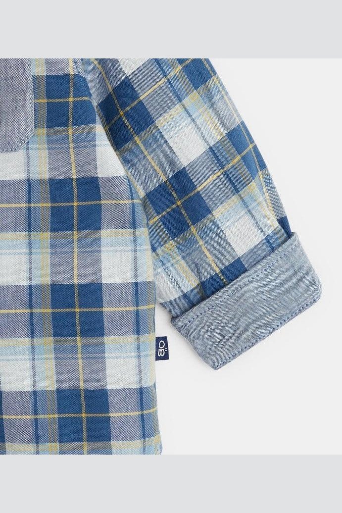 OBAIBI - חולצת משבצות בצבע כחול לתינוקות - MASHBIR//365