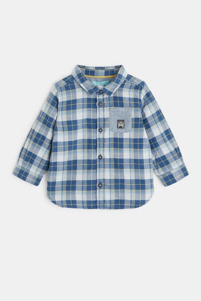 OBAIBI - חולצת משבצות בצבע כחול לתינוקות - MASHBIR//365