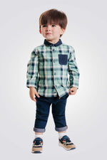 OBAIBI - חולצת משבצות ירוקה לתינוקות - MASHBIR//365