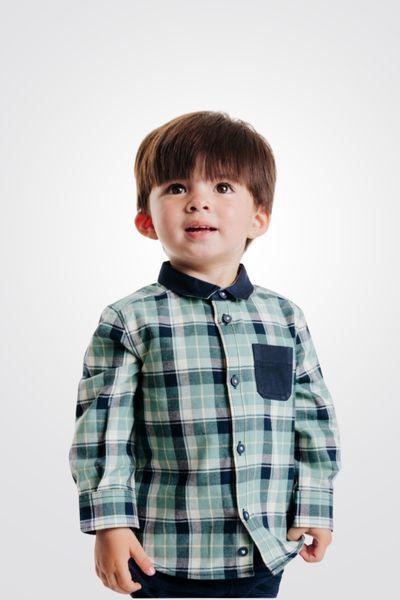 OBAIBI - חולצת משבצות ירוקה לתינוקות - MASHBIR//365