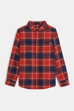 OKAIDI - חולצת משבצות קלאסית בצבע כתום לילדים - MASHBIR//365