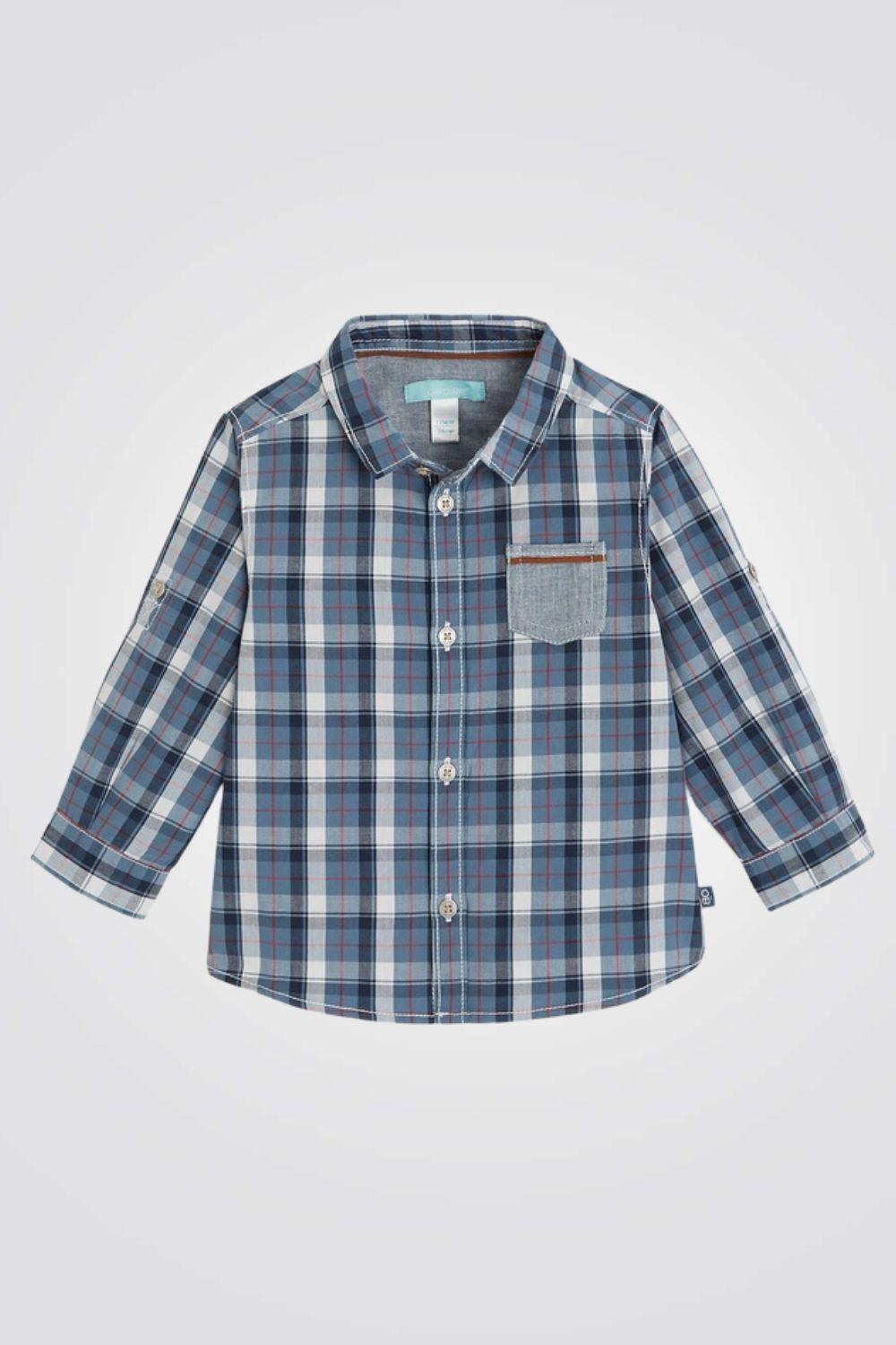 OBAIBI - חולצת משבצות כחולה לתינוקות - MASHBIR//365