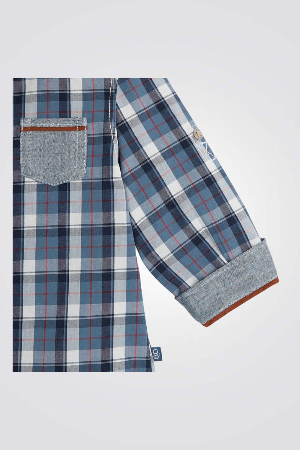 OBAIBI - חולצת משבצות כחולה לתינוקות - MASHBIR//365