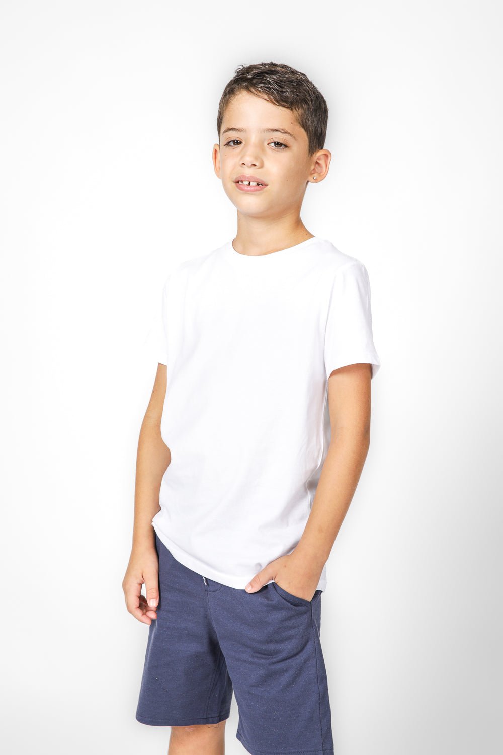 חולצת טריקו בייסיק לבנה ילדים