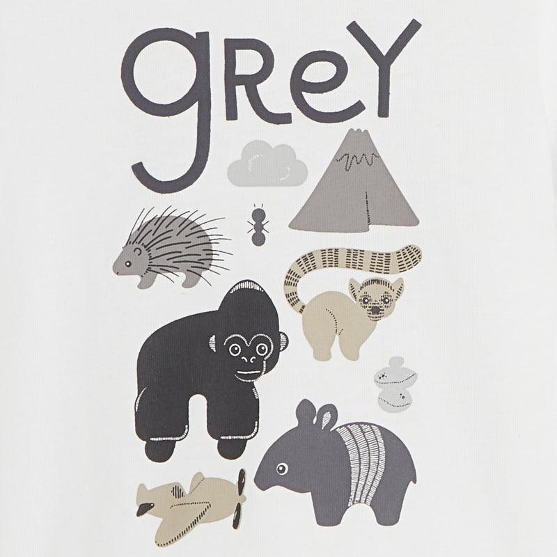 OBAIBI - חולצת טריקו בעלי חיים אפורה לתינוקות בנים - MASHBIR//365