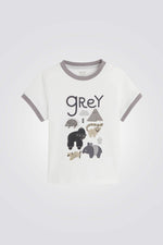 OBAIBI - חולצת טריקו בעלי חיים אפורה לתינוקות בנים - MASHBIR//365