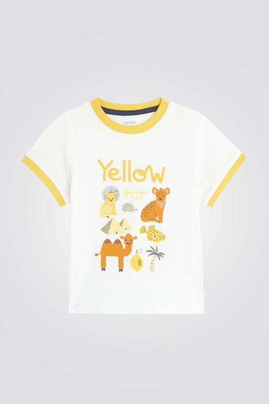 OBAIBI - חולצת טריקו בעלי חיים צהובה לתינוקות בנים - MASHBIR//365