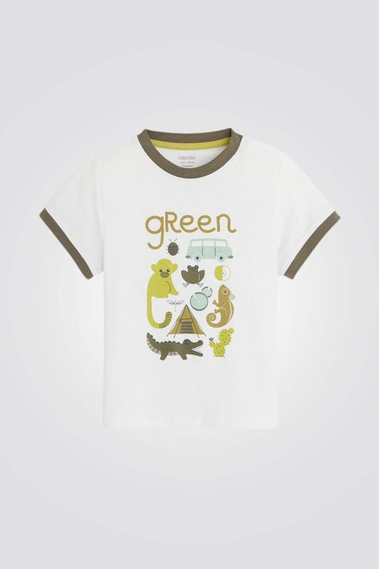 OBAIBI - חולצת טריקו בעלי חיים ירוקה לתינוקות - MASHBIR//365