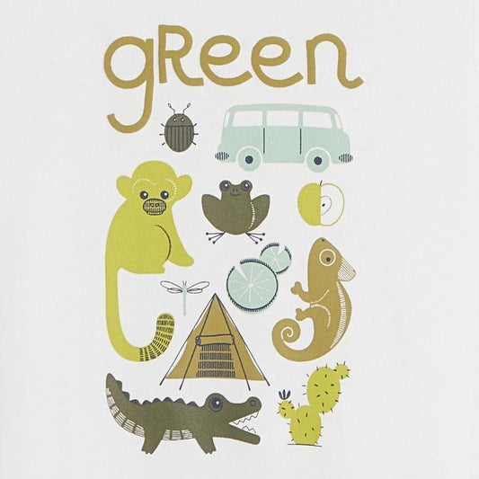 OBAIBI - חולצת טריקו בעלי חיים ירוקה לתינוקות - MASHBIR//365