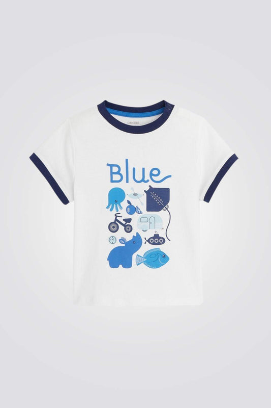 OBAIBI - חולצת טריקו בעלי חיים כחולה לתינוקות - MASHBIR//365