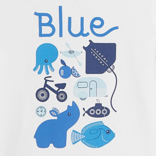OBAIBI - חולצת טריקו בעלי חיים כחולה לתינוקות - MASHBIR//365