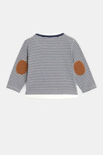 OBAIBI - חולצת טריקו פסים בצבע כחול לתינוקות - MASHBIR//365