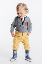 OBAIBI - חולצת טריקו פסים בצבע כחול לתינוקות - MASHBIR//365