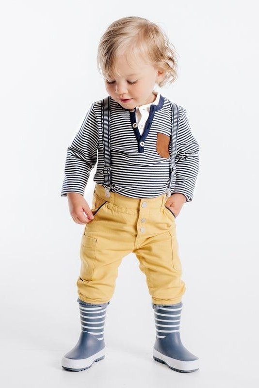 OBAIBI - חולצת טריקו פסים בצבע כחול לתינוקות - MASHBIR//365