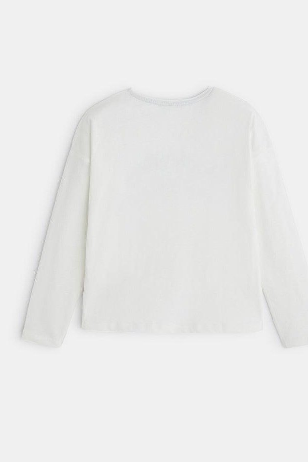 OKAIDI - חולצת טריקו הדפס לב בצבע לבן לילדות - MASHBIR//365