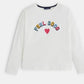 OKAIDI - חולצת טריקו הדפס לב בצבע לבן לילדות - MASHBIR//365 - 2