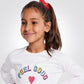 OKAIDI - חולצת טריקו הדפס לב בצבע לבן לילדות - MASHBIR//365 - 1