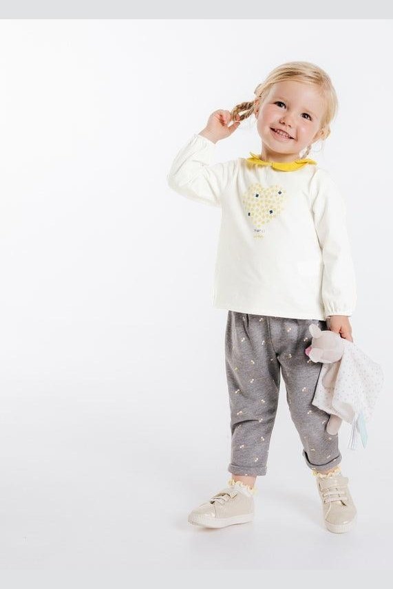 OBAIBI - חולצת טריקו צהובה עם הדפס לב לתינוקות - MASHBIR//365