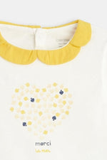 OBAIBI - חולצת טריקו צהובה עם הדפס לב לתינוקות - MASHBIR//365