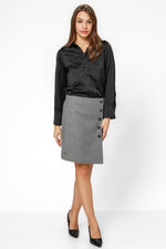 KENNETH COLE - חולצת סאטן מכופתרת בצבע שחור - MASHBIR//365