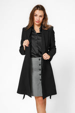 KENNETH COLE - חולצת סאטן מכופתרת בצבע שחור - MASHBIR//365