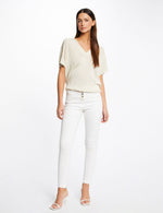 MORGAN - חולצת סריג עם פתחים בצבע בז' - MASHBIR//365