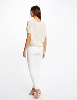 MORGAN - חולצת סריג עם פתחים בצבע בז' - MASHBIR//365