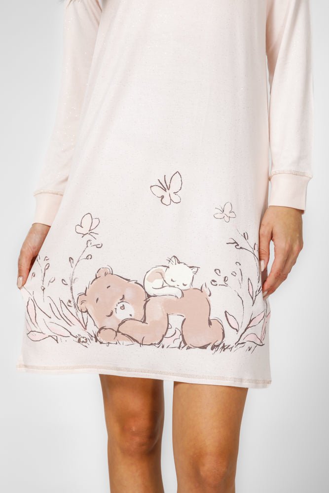 DELTA - כותנת פרנץ טרי דובוני אכפת לי בצבע ורוד - MASHBIR//365