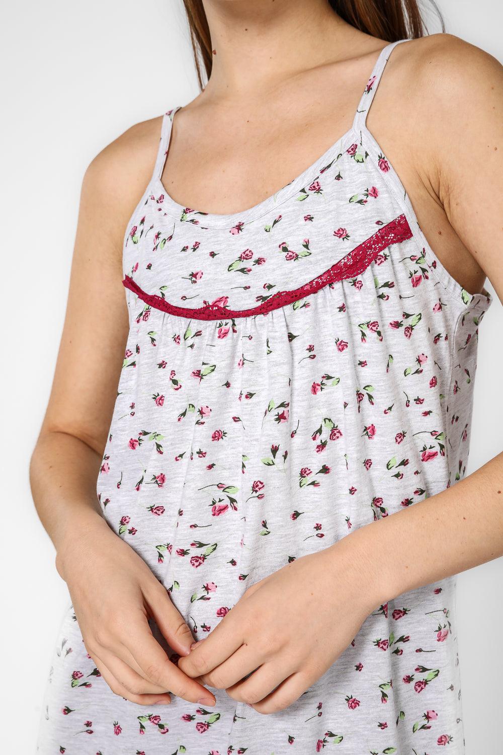 TEHABAD - כותונת בצבע אפור עם הדפס פרחים - MASHBIR//365