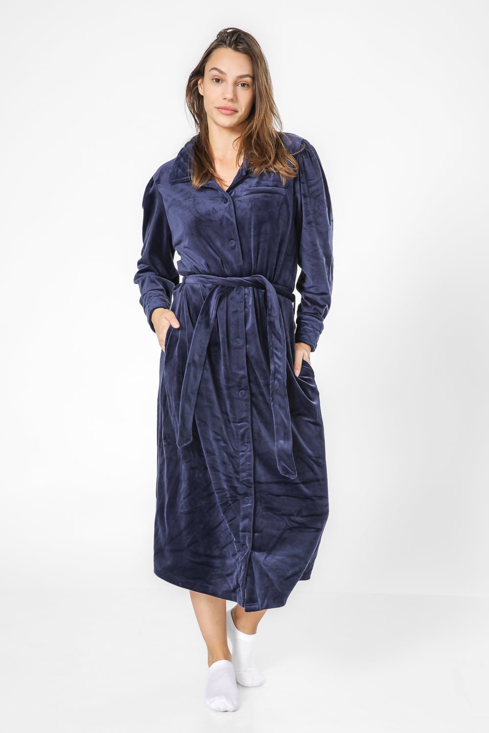 TEHABAD - כותונת כפתורים וצווארון קטיפה - MASHBIR//365