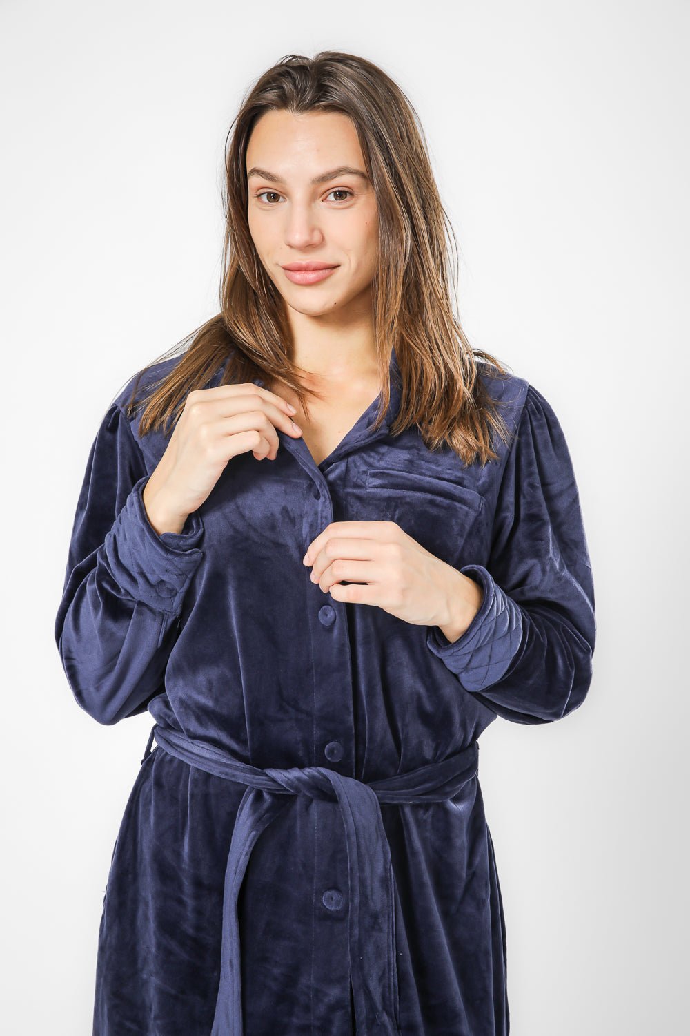 TEHABAD - כותונת כפתורים וצווארון קטיפה - MASHBIR//365