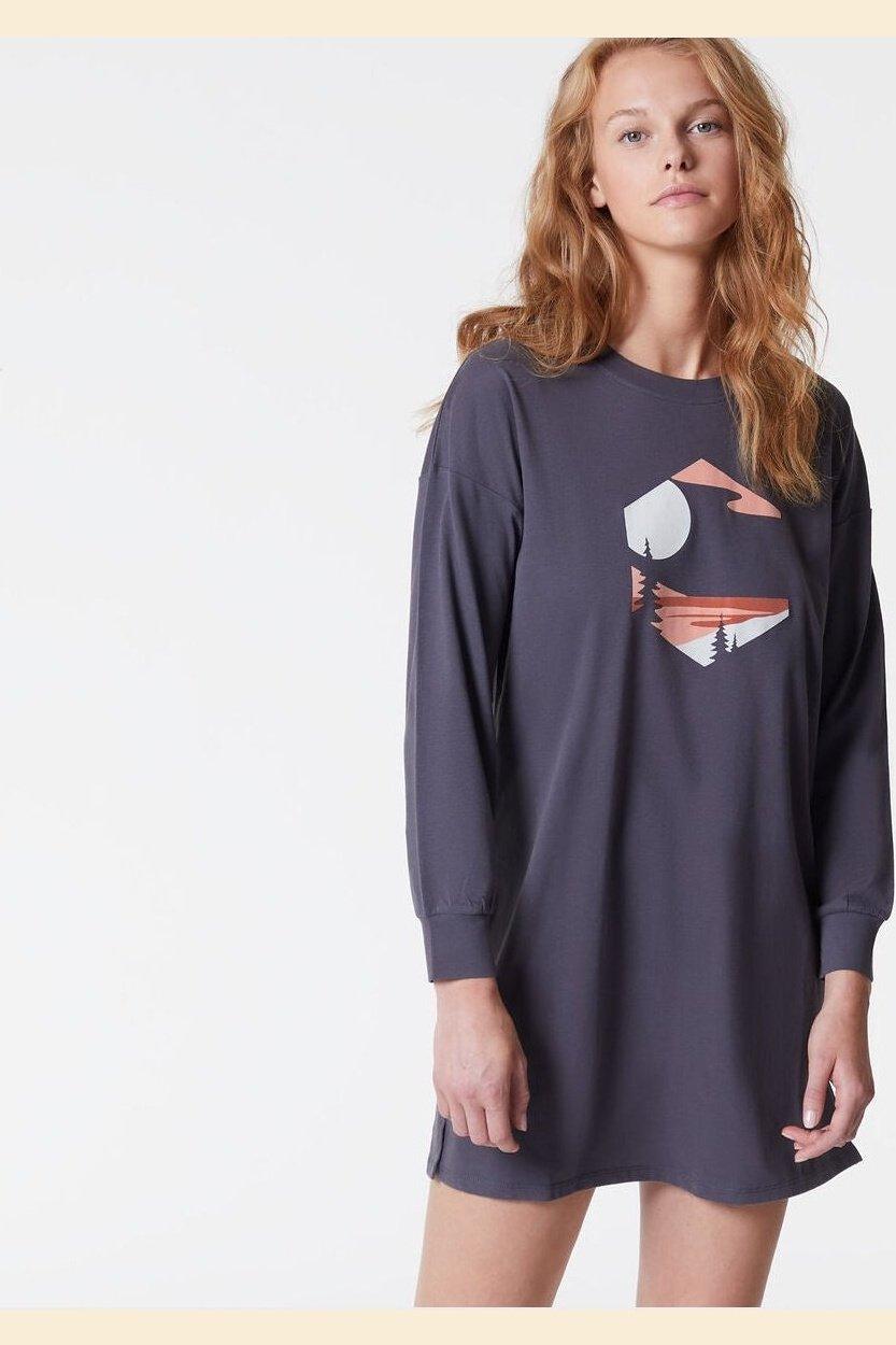 ETAM - כותונת לילה HOPI בצבע אפור - MASHBIR//365