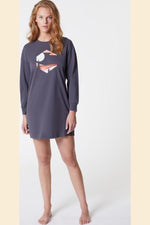 ETAM - כותונת לילה HOPI בצבע אפור - MASHBIR//365