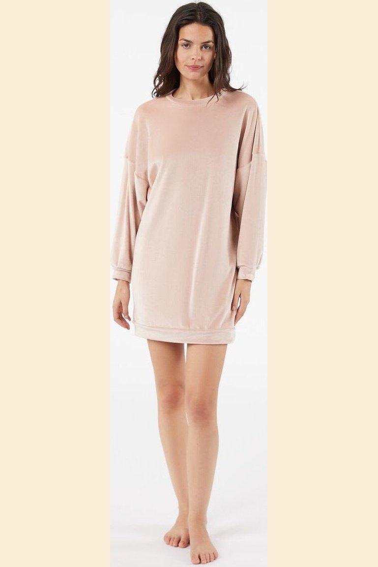 ETAM - כותונת לילה קטיפתית BERTY אפרסק - MASHBIR//365