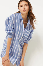 ETAM - כותונת לילה מכופתרת JENNIE כחולה - MASHBIR//365