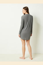 ETAM - כותונת לילה מכופתרת WARM DAY אפורה - MASHBIR//365