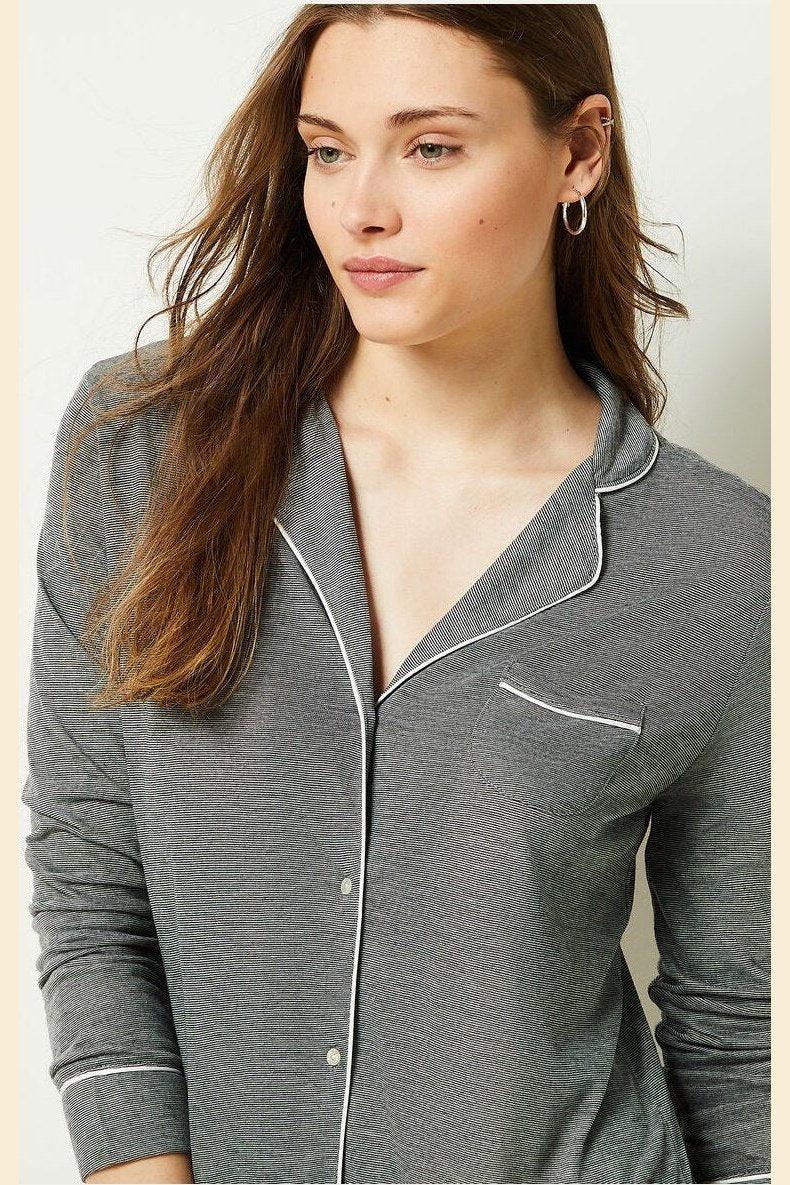 ETAM - כותונת לילה מכופתרת WARM DAY אפורה - MASHBIR//365