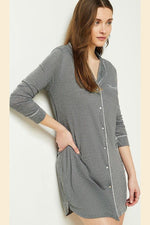 ETAM - כותונת לילה מכופתרת WARM DAY אפורה - MASHBIR//365