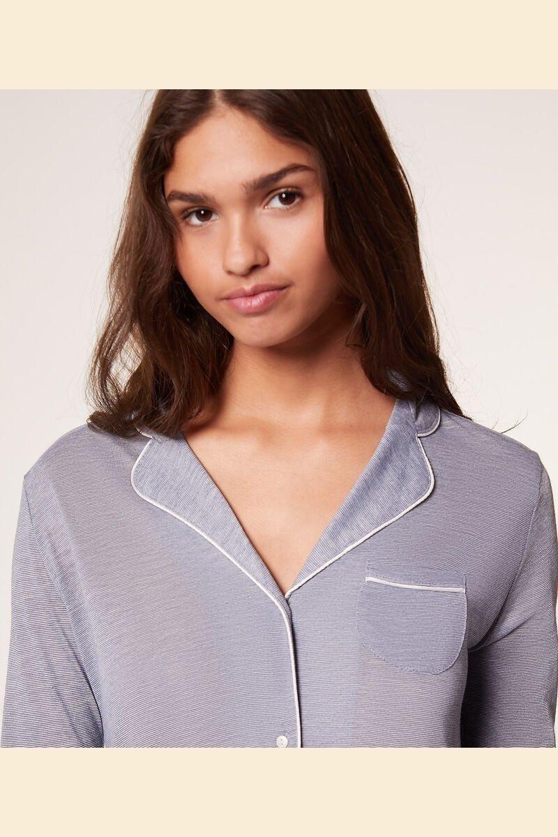 ETAM - כותונת לילה מכופתרת WARM DAY כחולה - MASHBIR//365