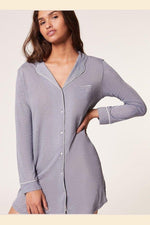 ETAM - כותונת לילה מכופתרת WARM DAY כחולה - MASHBIR//365