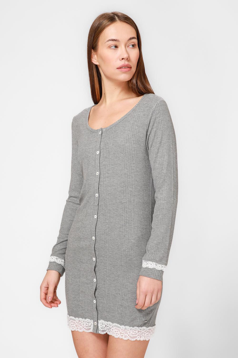 KENNETH COLE - כותונת מודל ריב בצבע אפור - MASHBIR//365