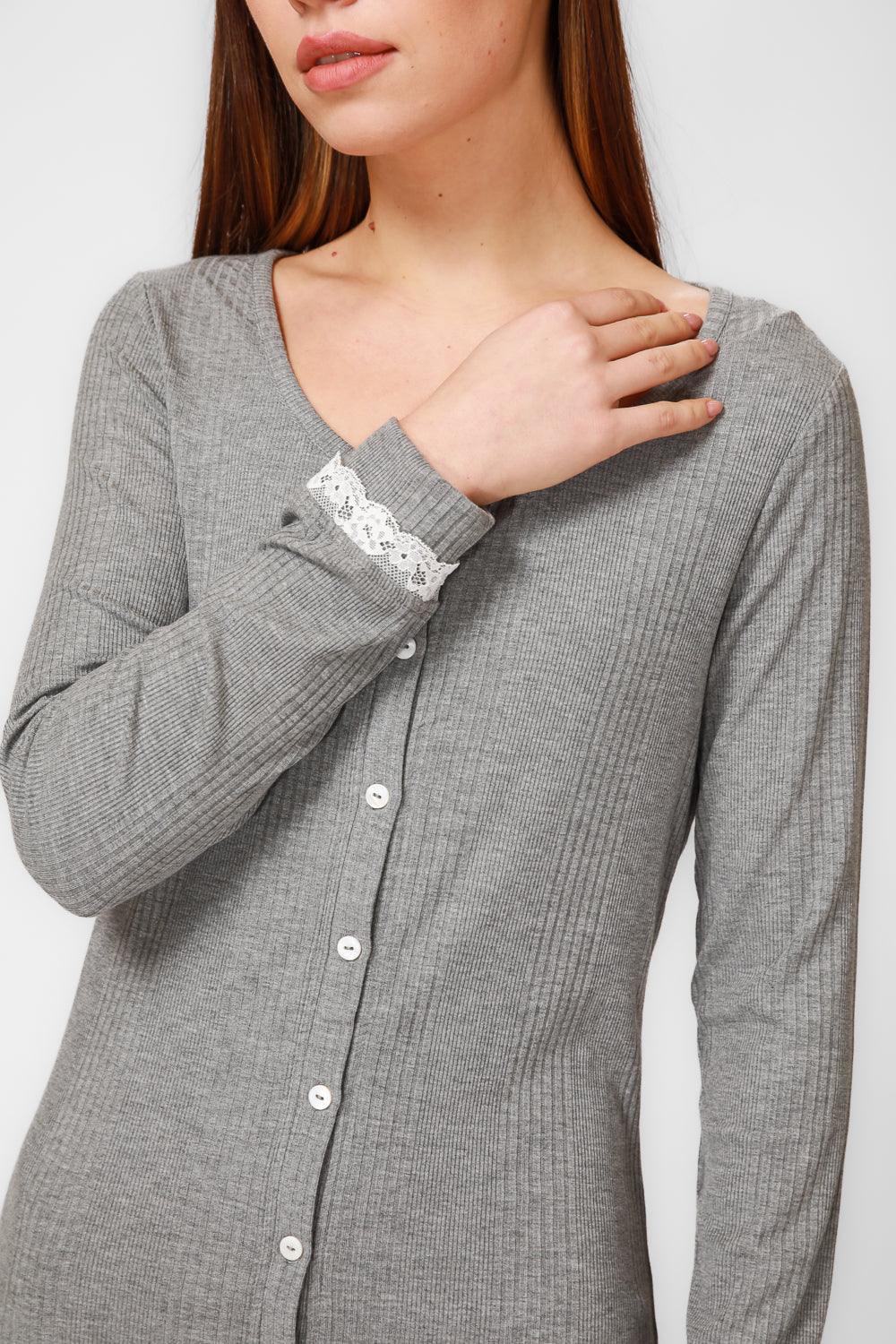 KENNETH COLE - כותונת מודל ריב בצבע אפור - MASHBIR//365