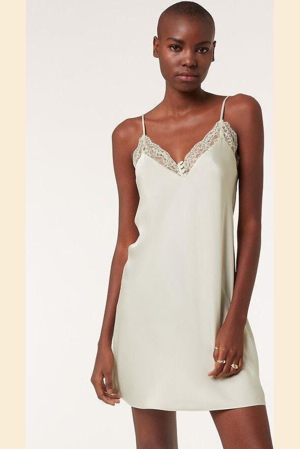 ETAM - כותונת סאטן בשילוב תחרה PASSION ירוק מנטה - MASHBIR//365