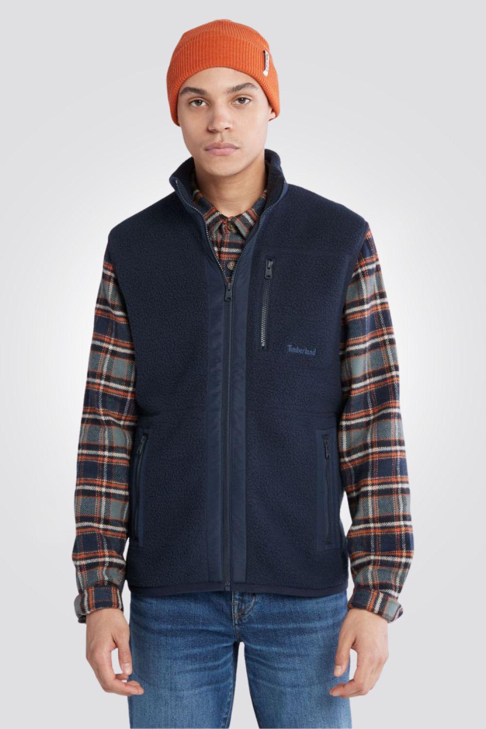 TIMBERLAND - ווסט פליז לגבר בצבע נייבי - MASHBIR//365