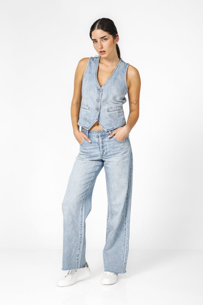 KENNETH COLE - ווסט גינס לנשים בצבע כחול בהיר - MASHBIR//365