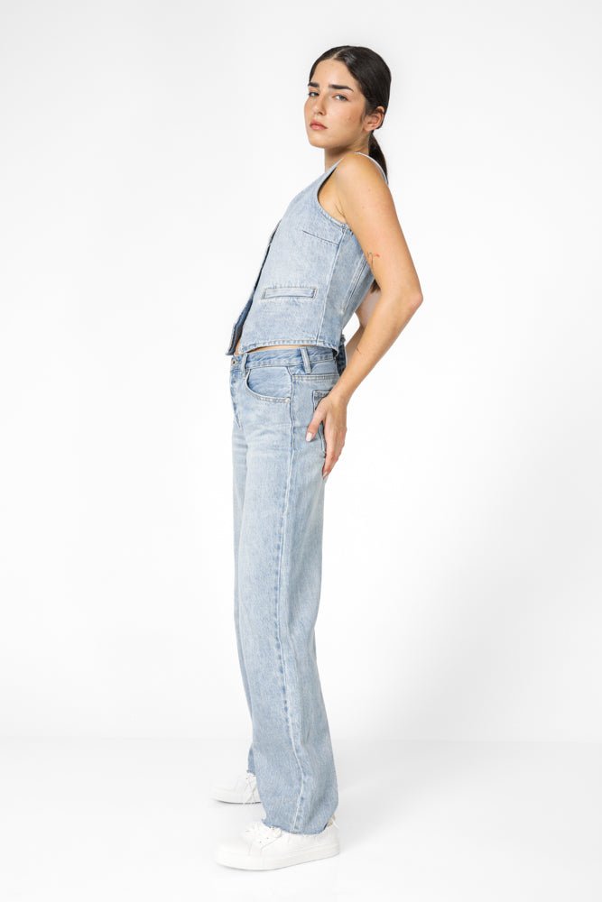 KENNETH COLE - ווסט גינס לנשים בצבע כחול בהיר - MASHBIR//365