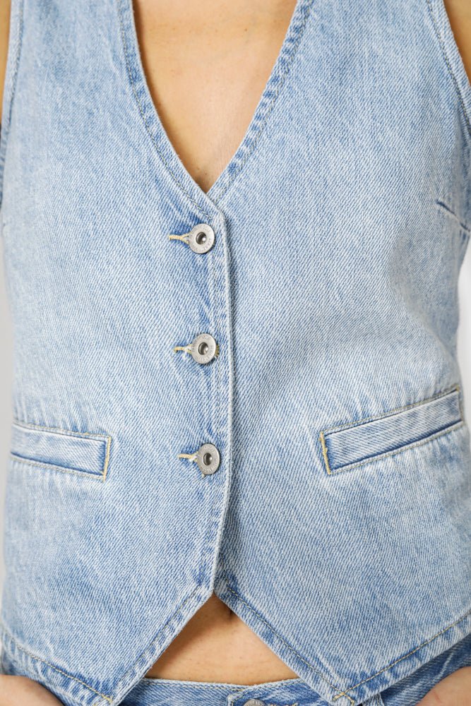 KENNETH COLE - ווסט גינס לנשים בצבע כחול בהיר - MASHBIR//365