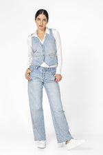 KENNETH COLE - ווסט גינס לנשים בצבע כחול בהיר - MASHBIR//365