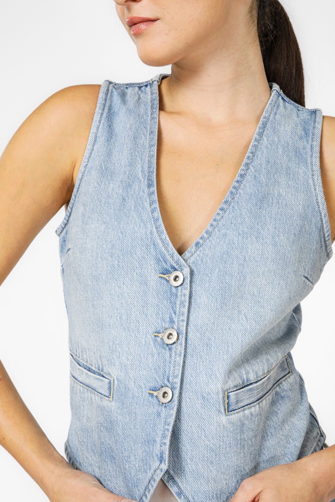 KENNETH COLE - ווסט גינס לנשים בצבע כחול בהיר - MASHBIR//365