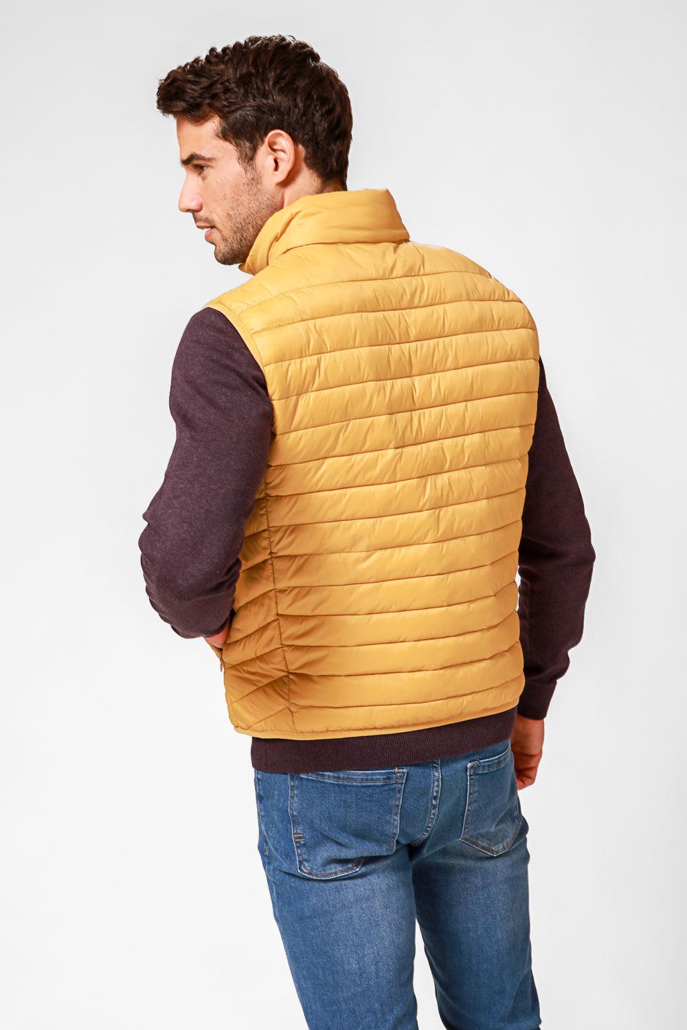 KENNETH COLE - ווסט ניילון עם צווארון בצבע חרדל - MASHBIR//365